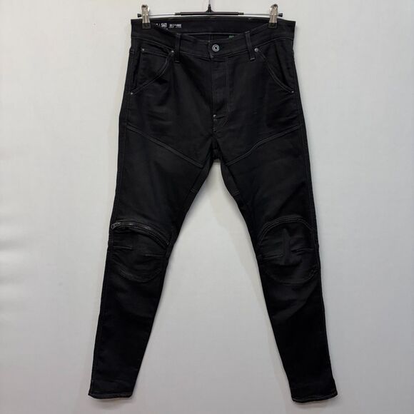 G-Star Raw Men 5620 Skinny 3D Zip Double Knee Jeans 32x32 Black Denim D041 -4 - Picture 1 of 16